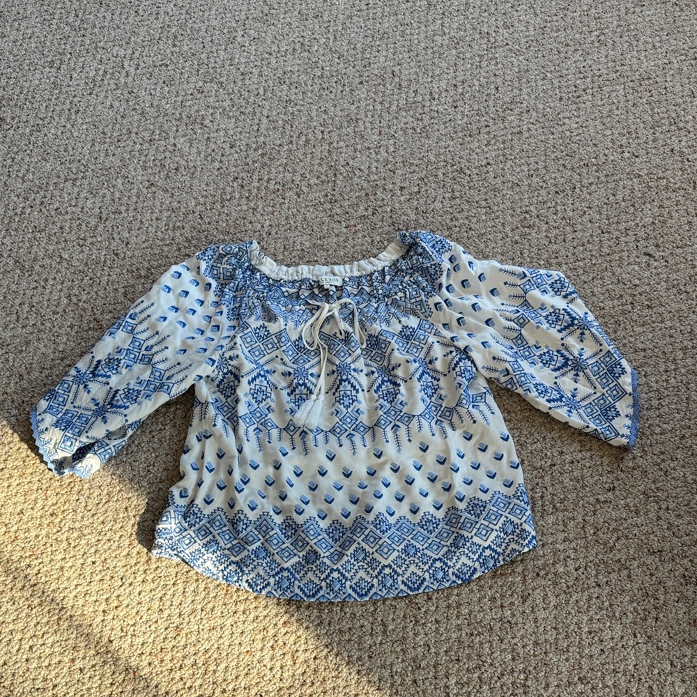 Blue and White Women’s Hale Bob Top